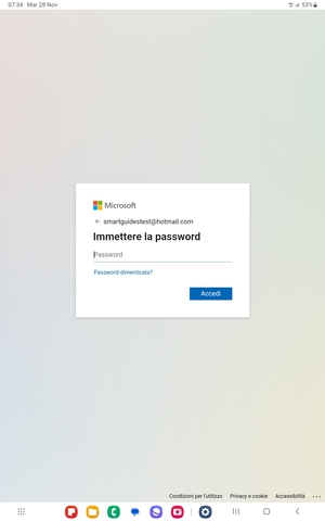 Inserisci la tua password e seleziona Accedi