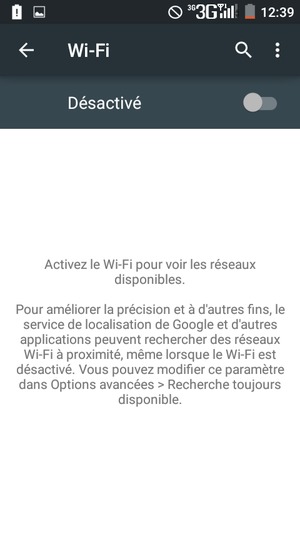 Activer le Wi-Fi