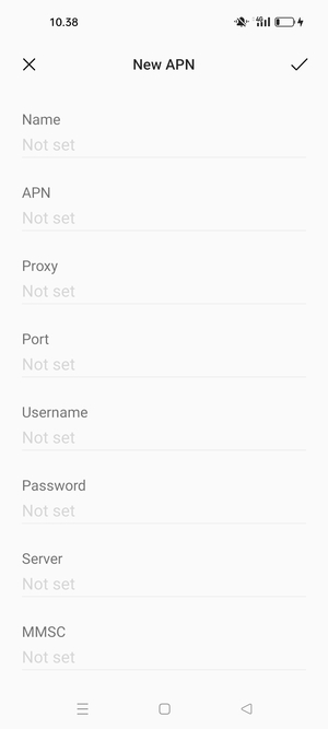 Enter MMS information