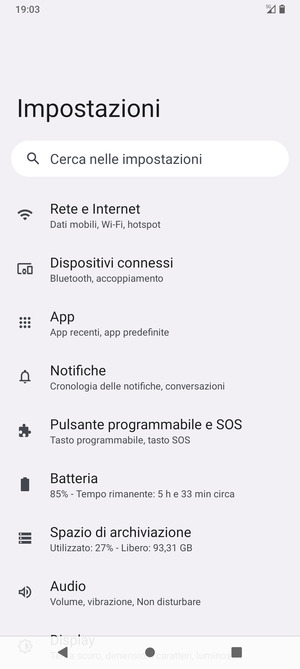 Seleziona Rete e Internet