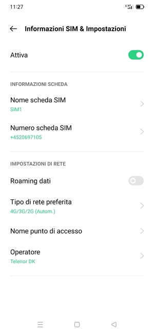 Seleziona Nome punto di accesso