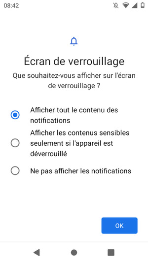 Sélectionnez votre option préférée et sélectionnez OK
