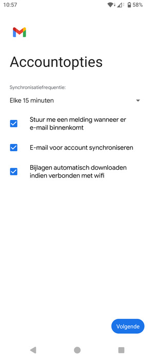 Selecteer Volgende