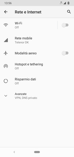Seleziona Rete mobile