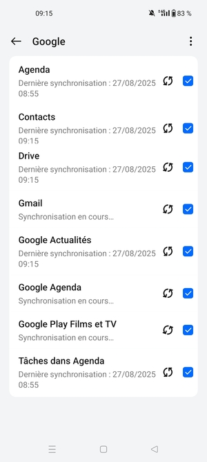 Vos informations seront synchronisées