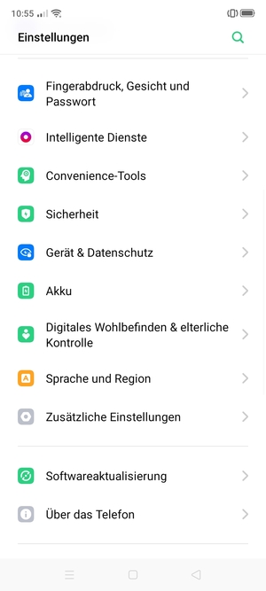 Scrollen Sie und wählen Sie Gerät & Datenschutz