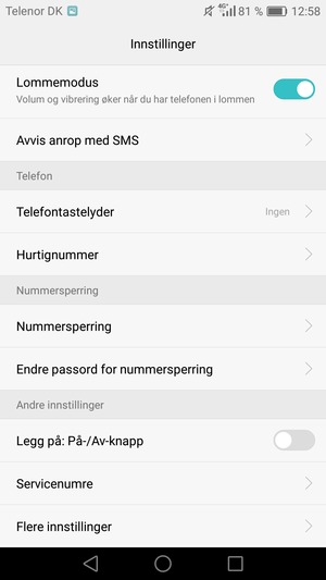 Bla til og velg Flere innstillinger