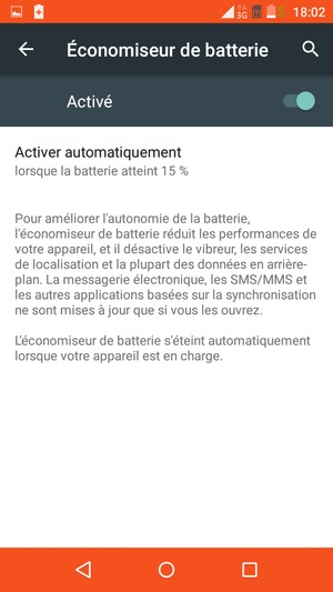 Activer le Économiserur de batterie