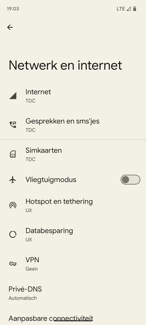 Selecteer Hotspot en tethering