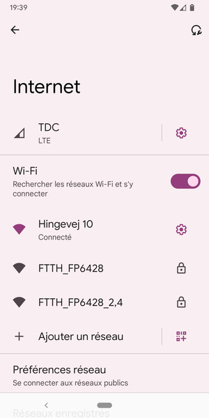 Vous êtes maintenant connecté au réseau Wi-Fi