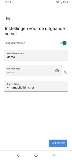 Voer Uitgaand serveradres in