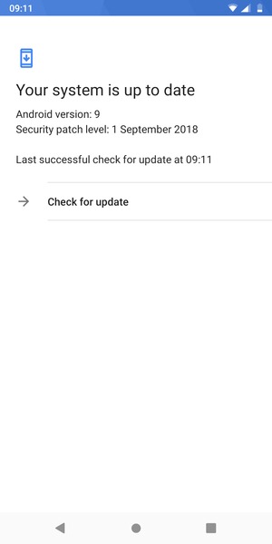 If your phone is up to date, you will see the following screen
