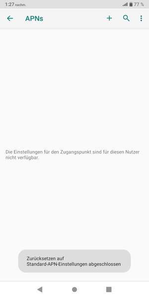Ihr Handy wird auf Standard-Einstellungen für Internet und MMS zurückgestellt