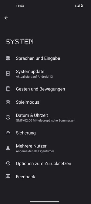 Wählen Sie Systemupdate