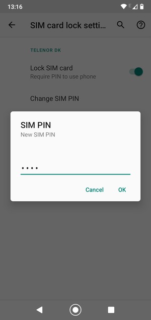 Enter your New SIM PIN and select OK