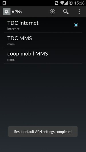 Your phone will reset to default Internet and MMS settings