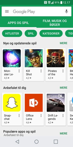 Vælg søgefeltet