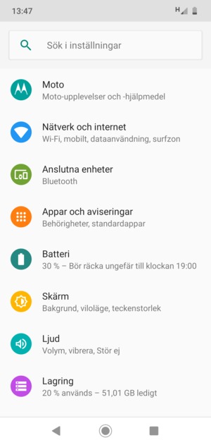 Välj Nätverk och internet