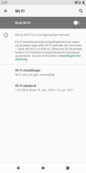 Slå på Wi-Fi