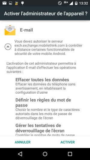 Sélectionnez ACTIVER