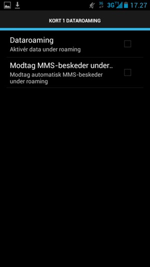 Slå Dataroaming til eller fra
