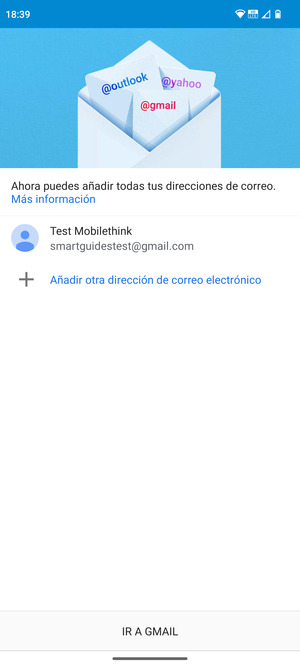 Seleccione IR A GMAIL