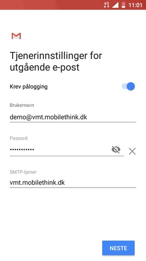 Skriv inn utgående serveradresse