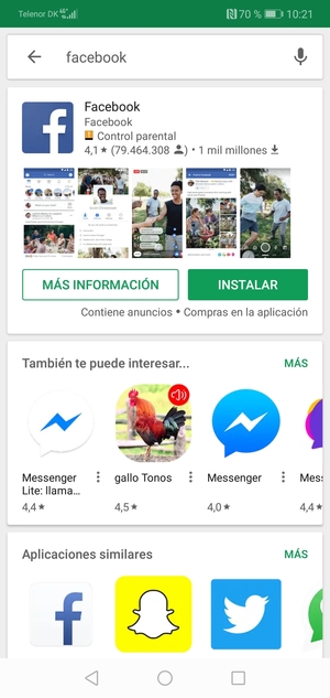 Seleccione la aplicación
