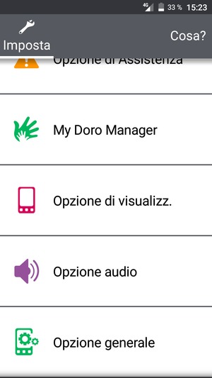 Scorri e seleziona Opzione generale