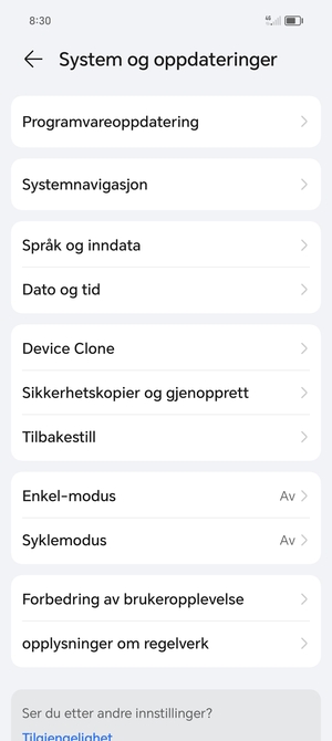 Velg Programvareoppdatering