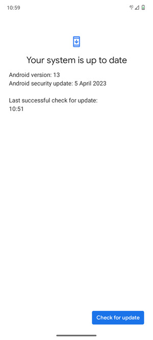 If your phone is up to date, you will see the following screen