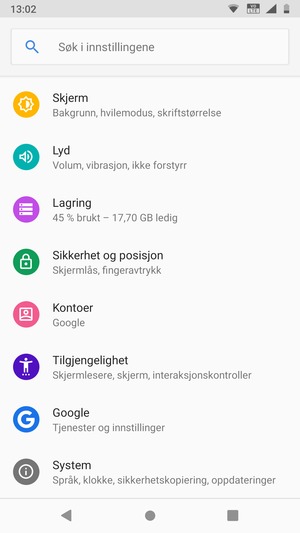 Bla til og velg System
