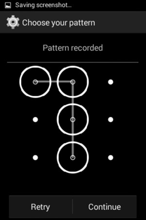 Draw an unlock pattern and select Continue