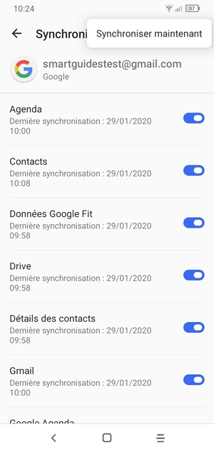 Sélectionnez Synchroniser maintenant