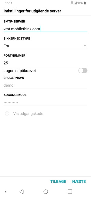 Slå Logon er påkrævet fra og vælg NÆSTE