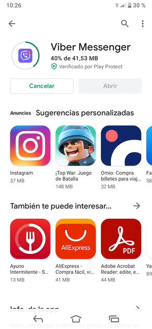 Espere a que el proceso de instalación finalice