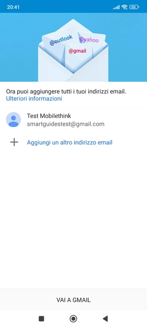 Seleziona VAI A GMAIL
