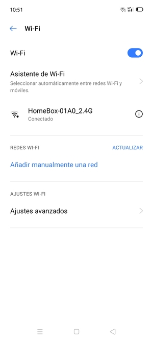 Ahora está conectado a la red Wi-Fi