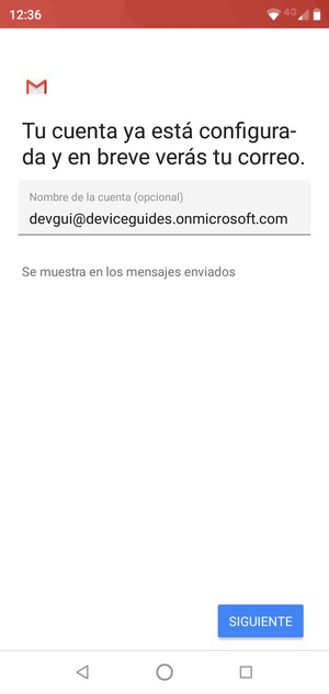 Déle a su cuenta un nombre y seleccione SIGUIENTE