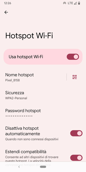 Il telefono è ora pronto per essere usato come modem