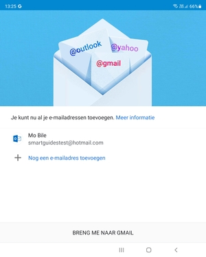 Selecteer BRENG ME NAAR GMAIL