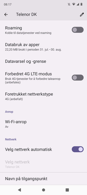Bla til og velg Navn på tilgangspunkt