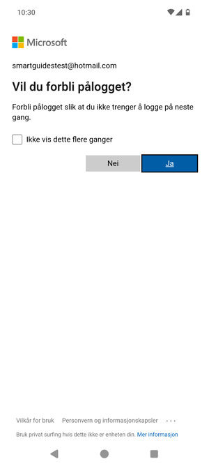 Velg ønsket alternativ