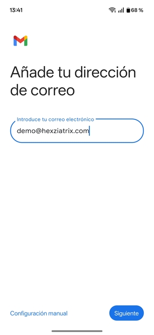 Introduzca su Dirección de correo electrónico y seleccione Siguiente
