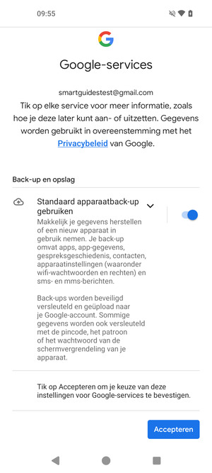 Selecteer Accepteren