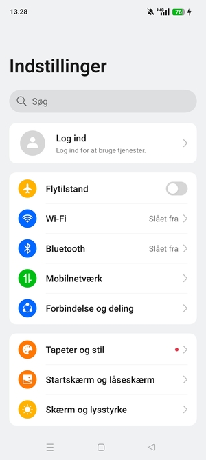 Vælg Wi-Fi