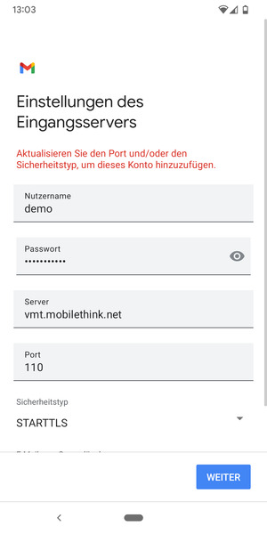 Wählen Sie Sicherheitstyp
