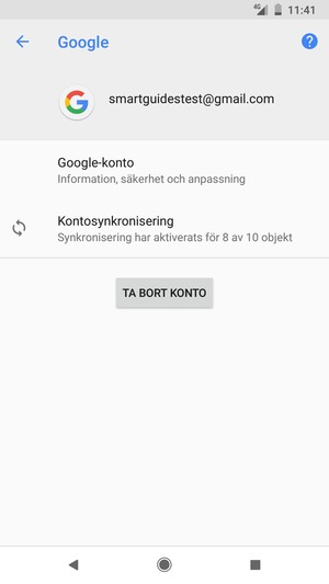 Välj Kontosynkronisering