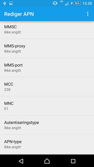Bla ned og skriv inn MMS-informasjon