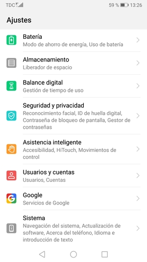 Desplácese y seleccione Sistema